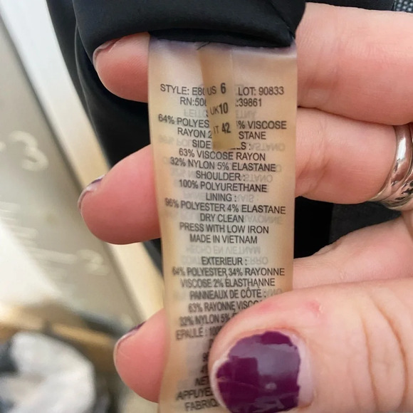 ELIE TAHARI Mixed Media Sheath Dress Black/Gray With Leather Shoulder Detail - Picture 5 of 8